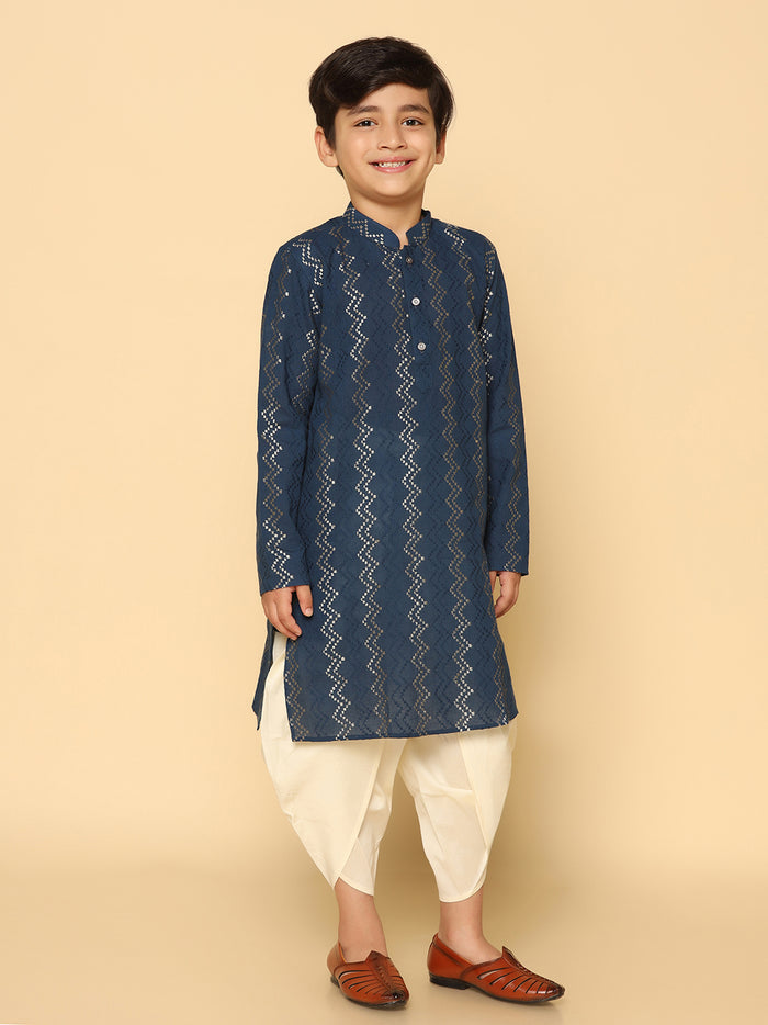 Boy's Blue Kurta Dhoti Set