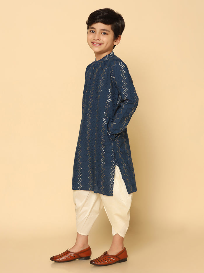 Boy's Blue Kurta Dhoti Set