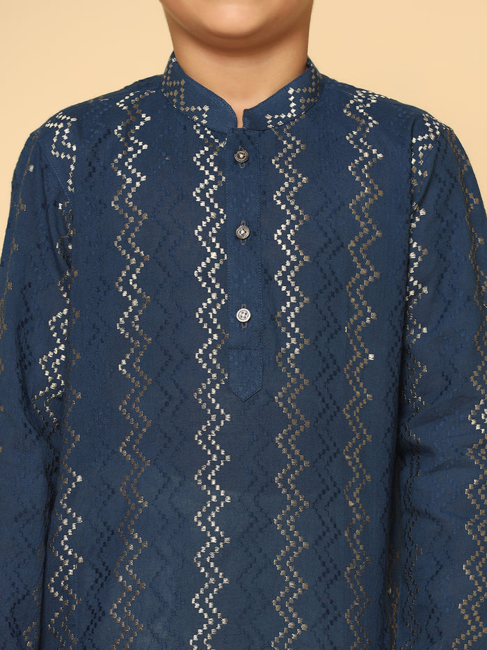 Boy's Blue Kurta Dhoti Set