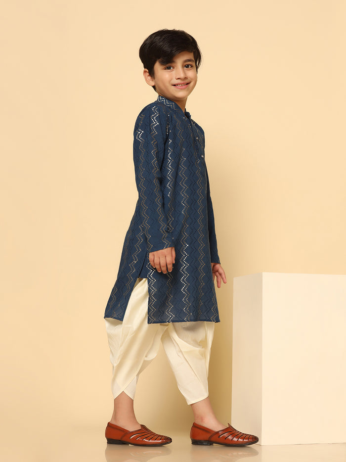Boy's Blue Kurta Dhoti Set