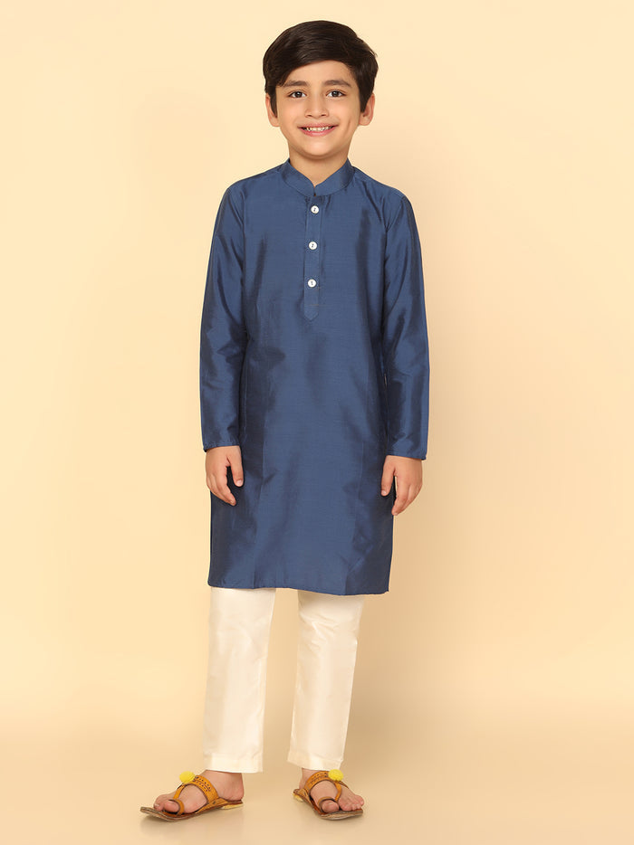 Boy's Blue Kurta Pyjama Set