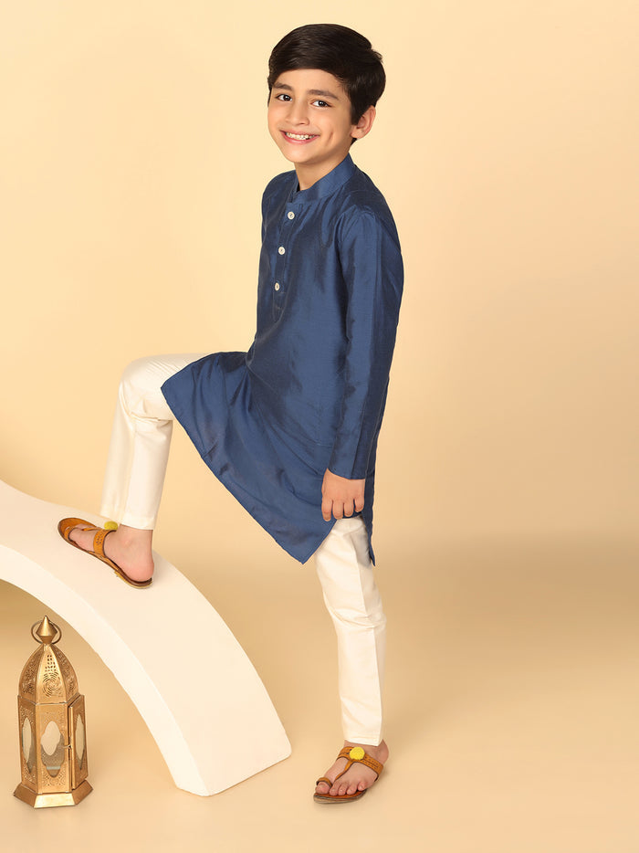 Boy's Blue Kurta Pyjama Set