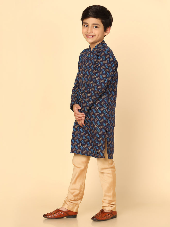 Boy's Blue Printed Kurta