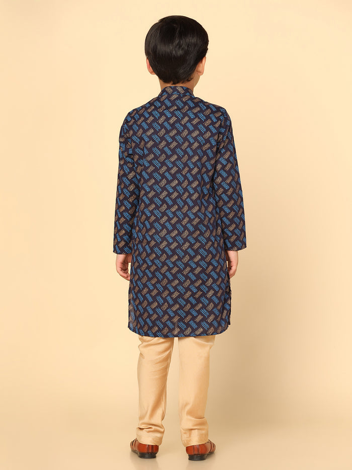 Boy's Blue Printed Kurta