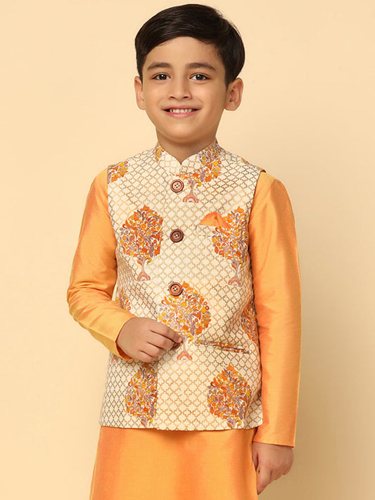 Boy's Gold Printed Jacket