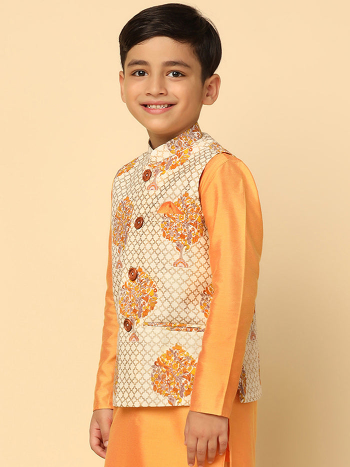 Boy's Gold Printed Jacket