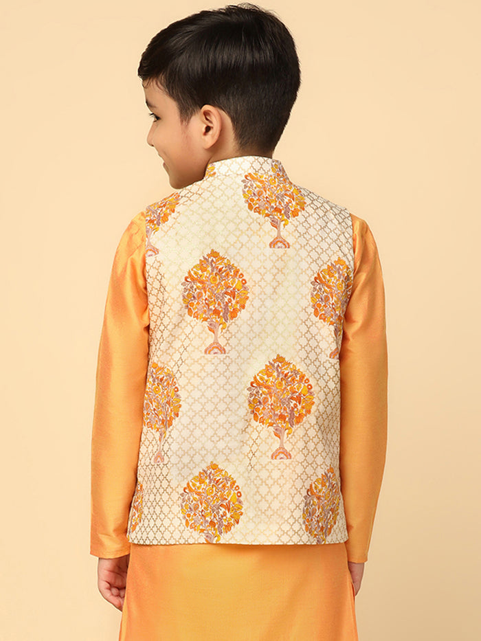 Boy's Gold Printed Jacket