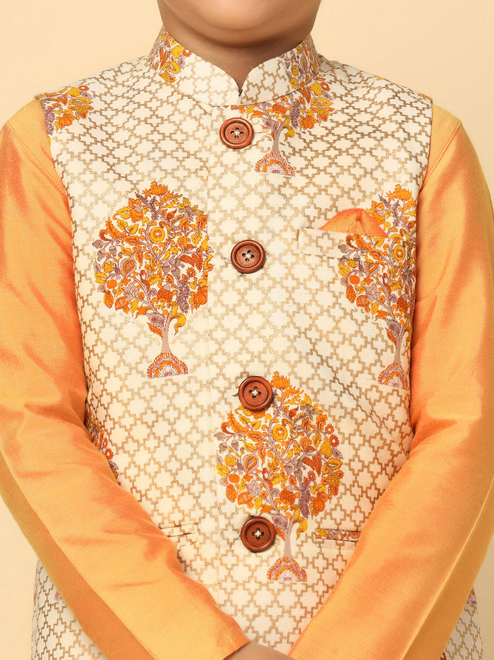 Boy's Gold Printed Jacket
