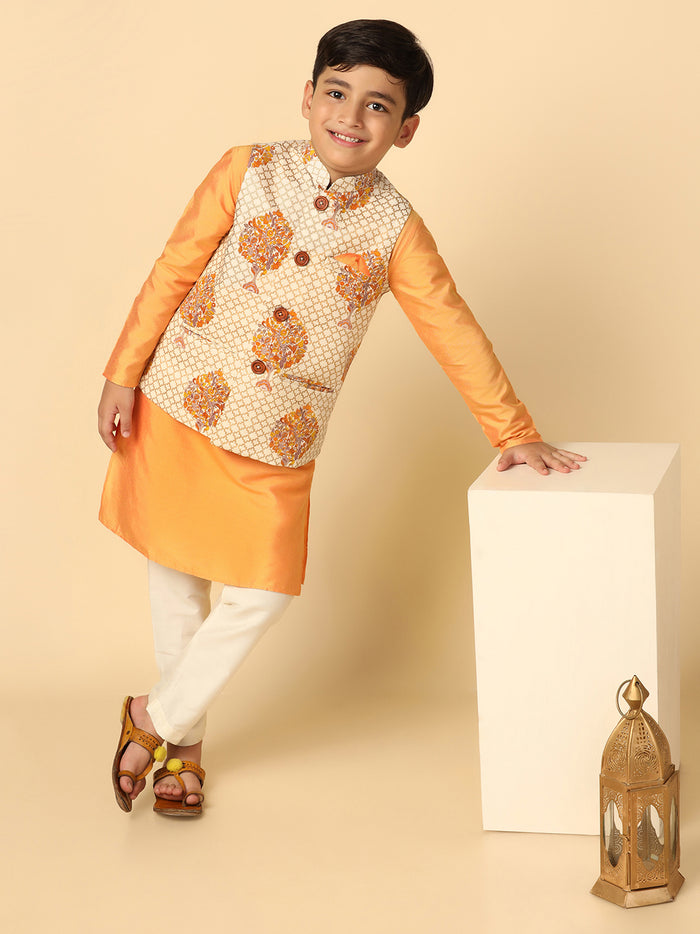 Boy's Gold Printed Jacket