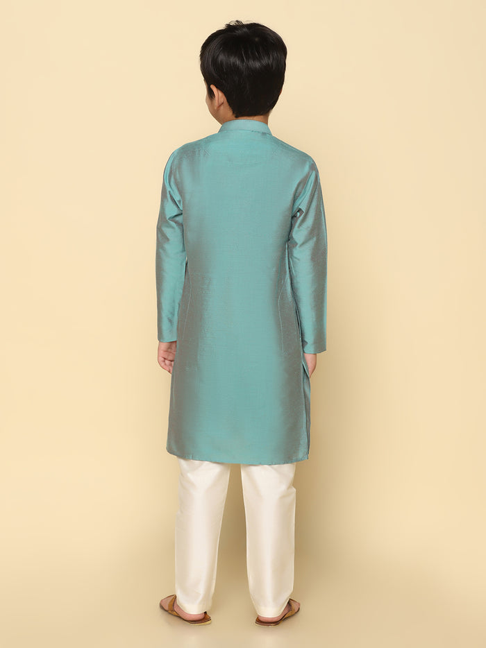 Boy's Green Kurta Pyjama Set