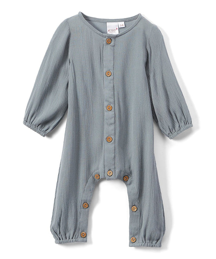 Boys Infant Full Sleeves Romper - Powder Blue diaper covers Yo Baby Wholesale