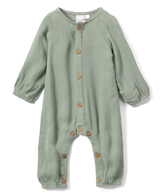 Boys Infant Full Sleeves Romper - Sage diaper covers Yo Baby Wholesale