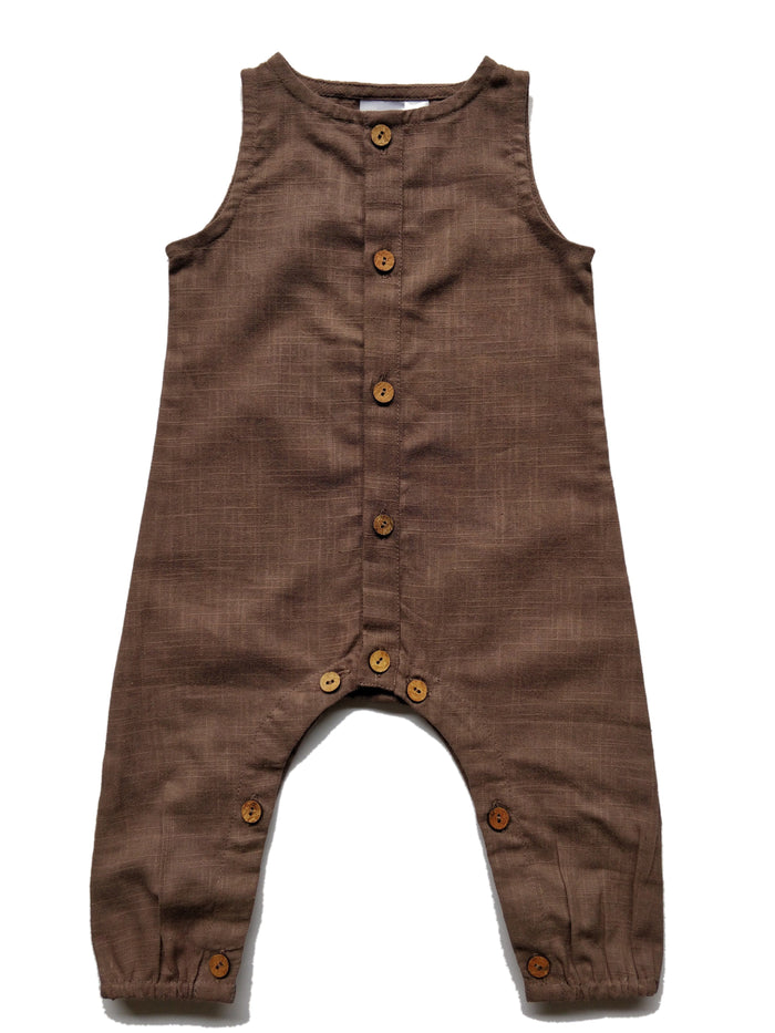 Boys Infant Sleeveless Romper - Chocolate diaper covers Yo Baby Wholesale