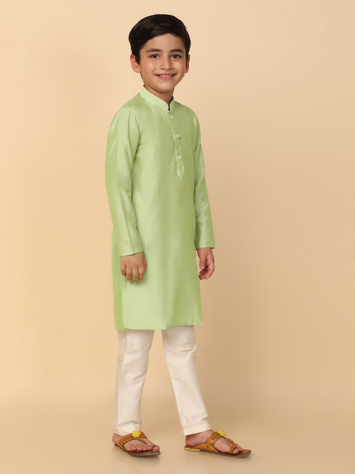 Boy's Light Green Kurta Pyjama Set
