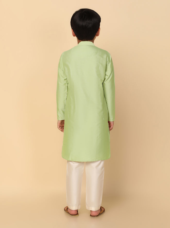 Boy's Light Green Kurta Pyjama Set