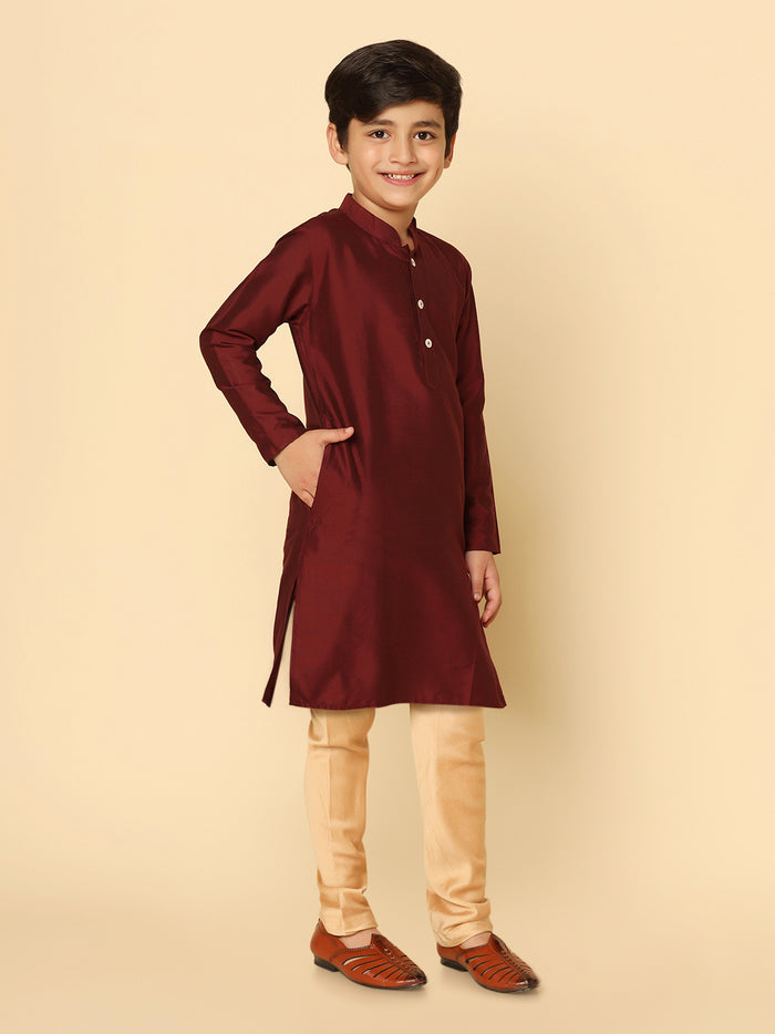 Boy's Maroon Kurta