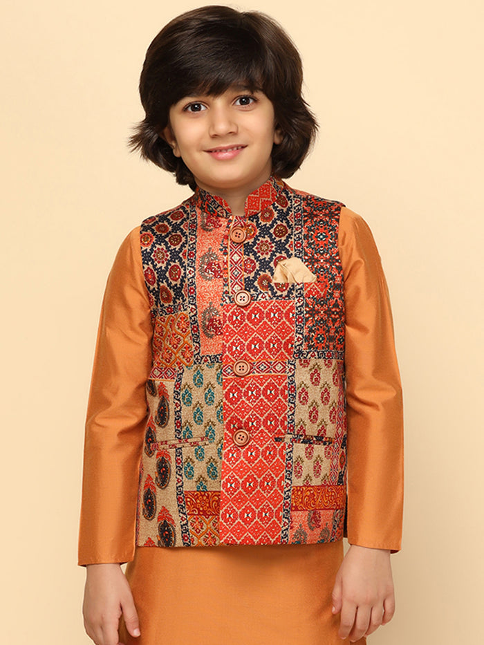 Boy's Multi Coloured Printed Jacket