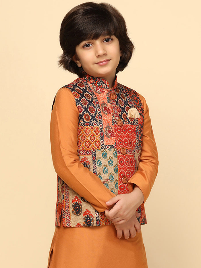 Boy's Multi Coloured Printed Jacket