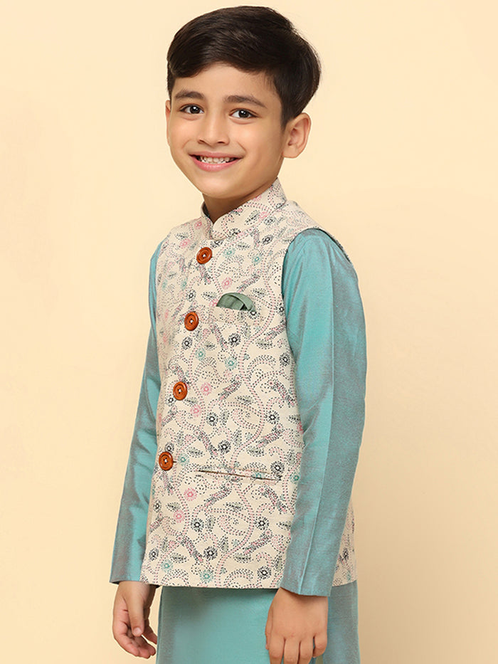 Boy's Multi Coloured Printed Jacket