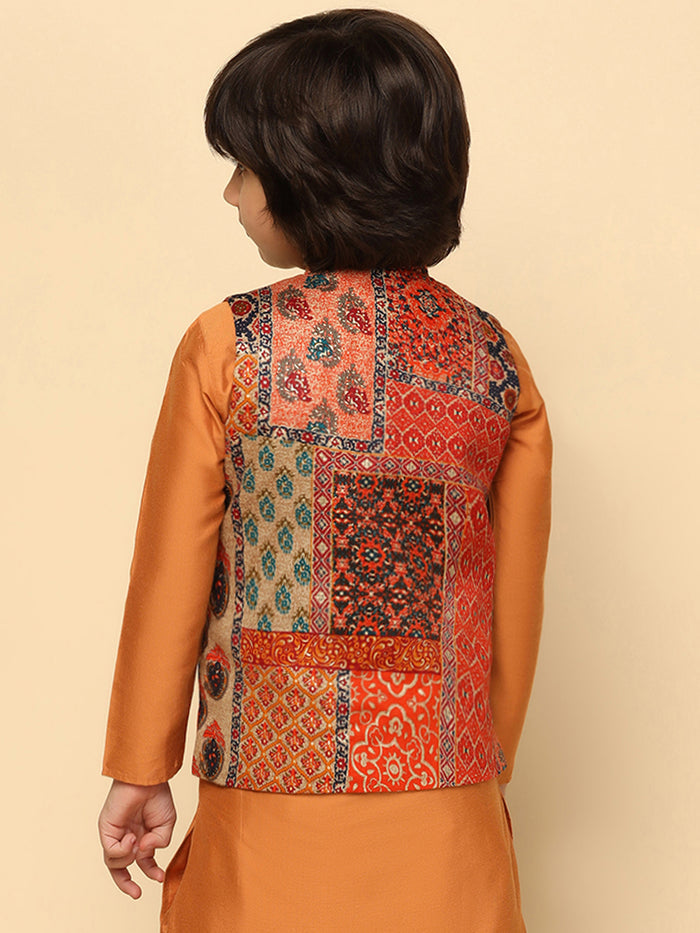 Boy's Multi Coloured Printed Jacket