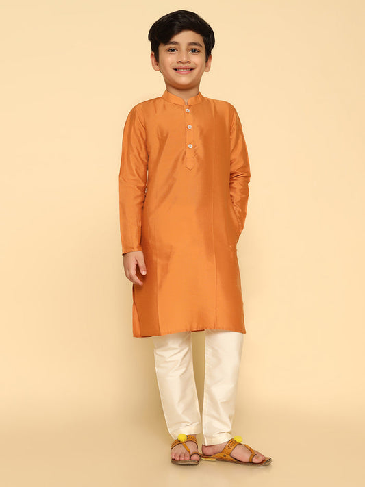 Boy's Mustard Kurta Pyjama Set