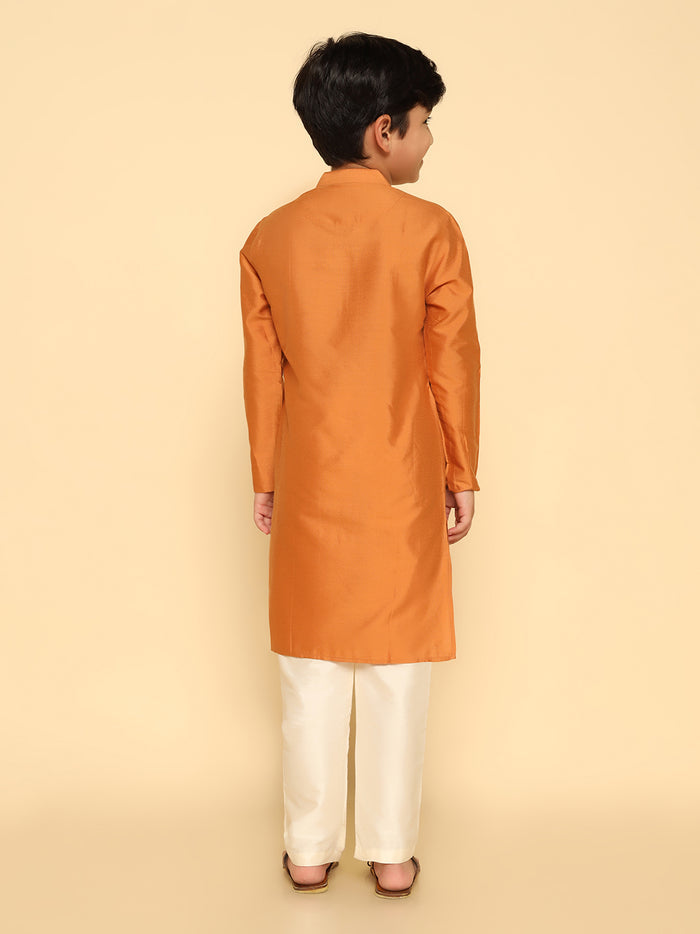 Boy's Mustard Kurta Pyjama Set