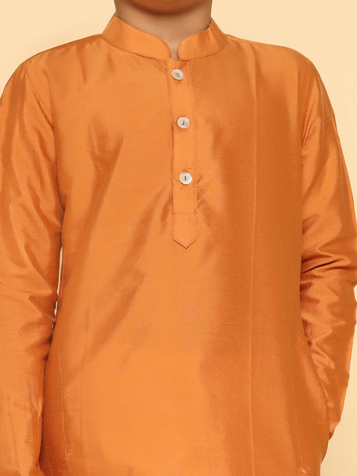Boy's Mustard Kurta Pyjama Set