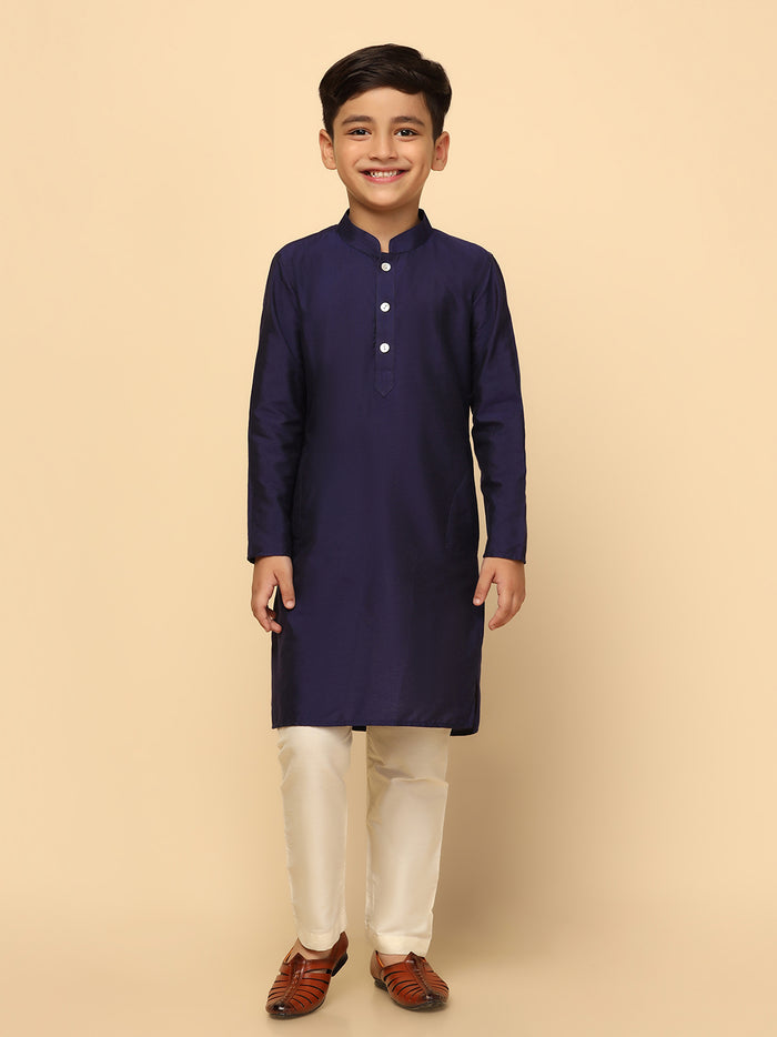 Boys Purple Kurta Jacket Pyjama Sets
