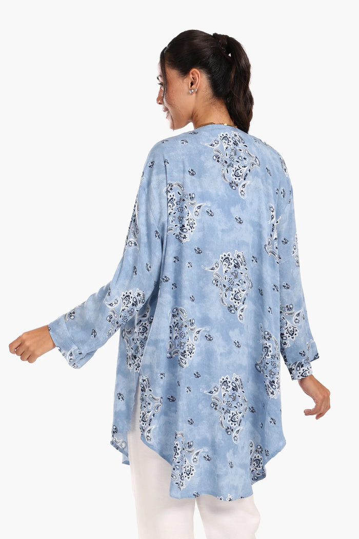 Breezy Printed Cotton Kimono