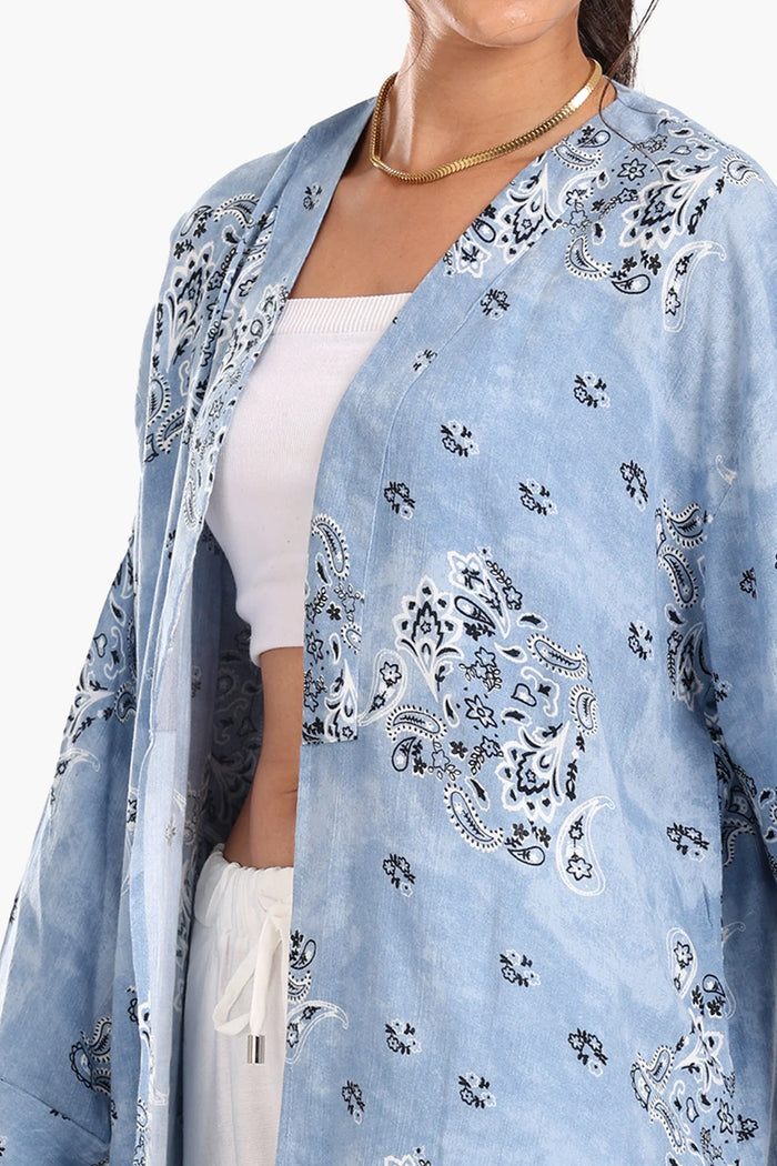Breezy Printed Cotton Kimono