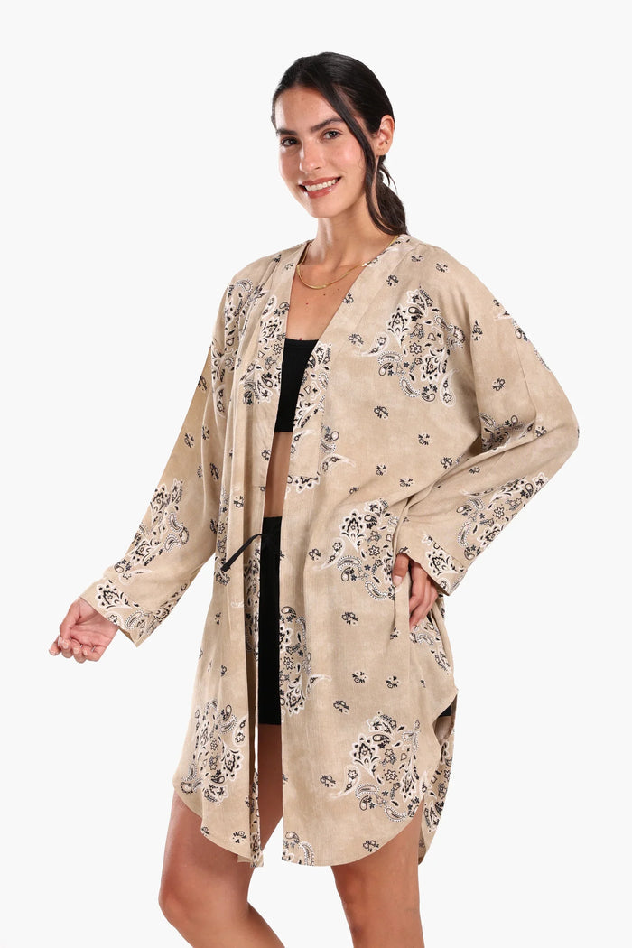 Breezy Printed Cotton Kimono