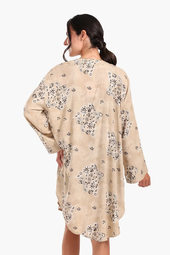 Breezy Printed Cotton Kimono