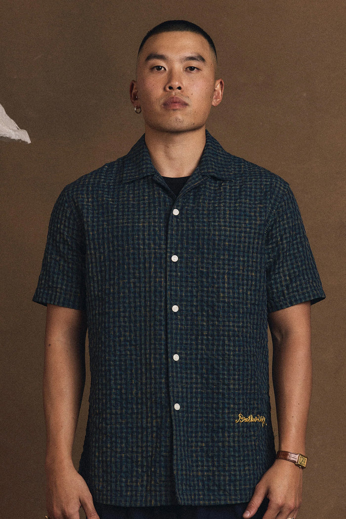 Brotherwolf - Check Short Sleeve Shirt - Navy