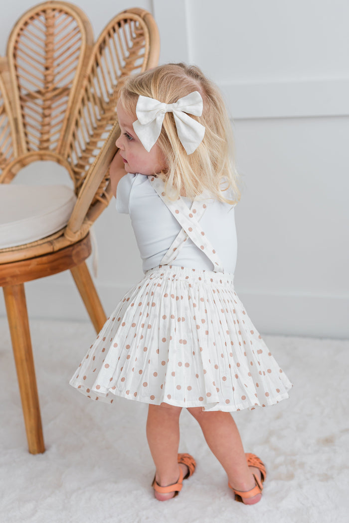 Brown Polka Dot Print Skort Dress Yo Baby India