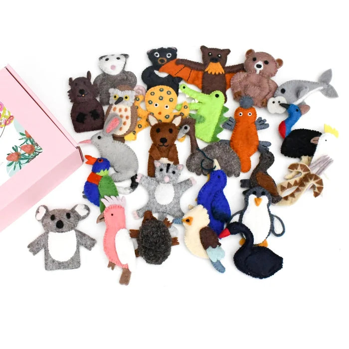 Bulk Felt Finger Puppet Set - Australian Animals 25 Set