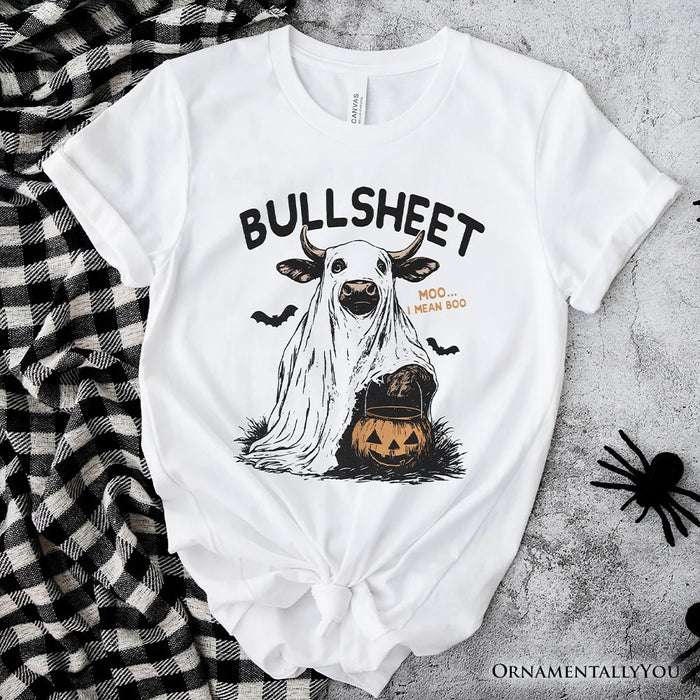 Bullsheet Halloween Bull T-Shirt, Hilarious Cow Tee for Trick-or-Treaters T-Shirts OrnamentallyYou White XS