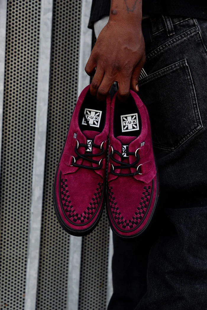 Burgundy Suede Creeper Sneaker