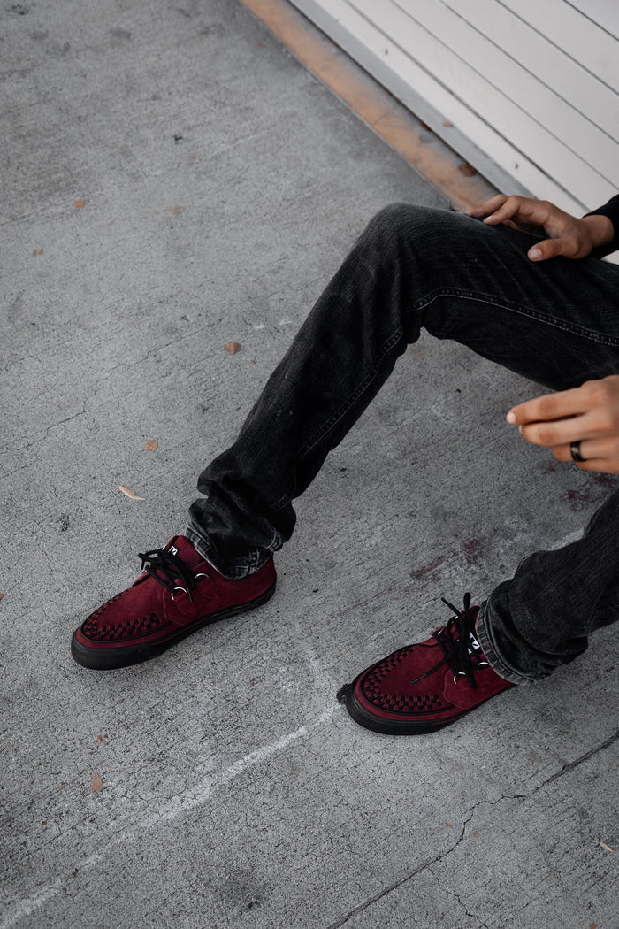 Burgundy Suede Creeper Sneaker