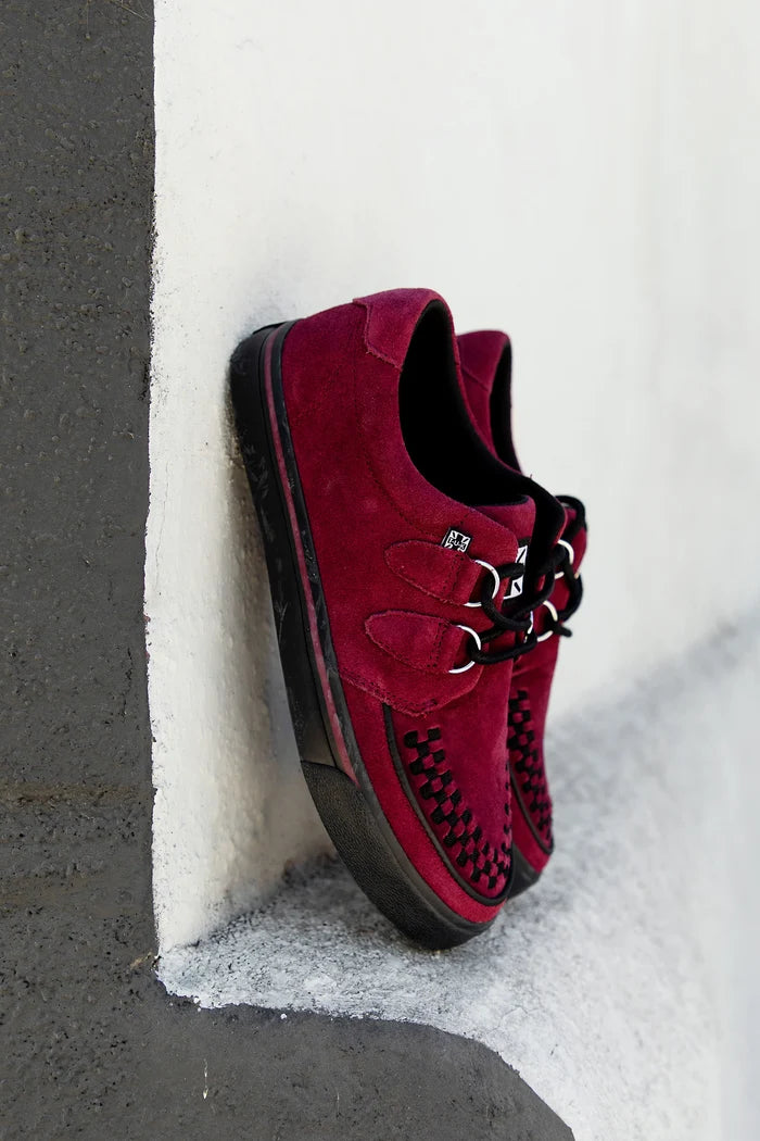 Burgundy Suede Creeper Sneaker
