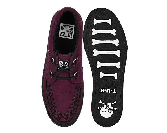 Burgundy Suede Creeper Sneaker