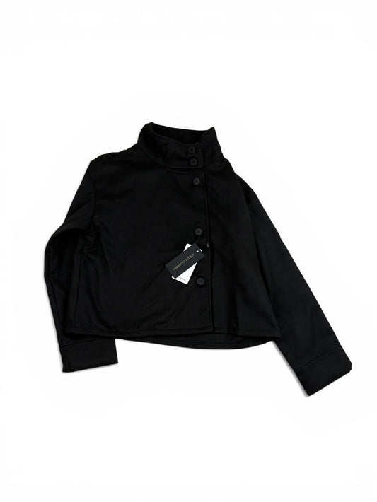 Button Mock Neck Cropped Top