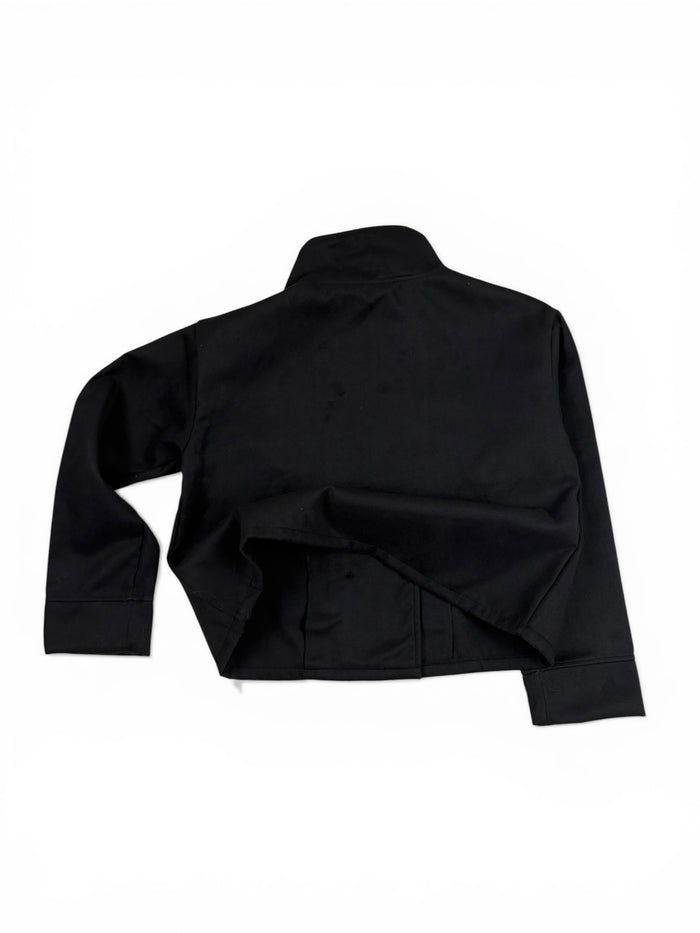 Button Mock Neck Cropped Top