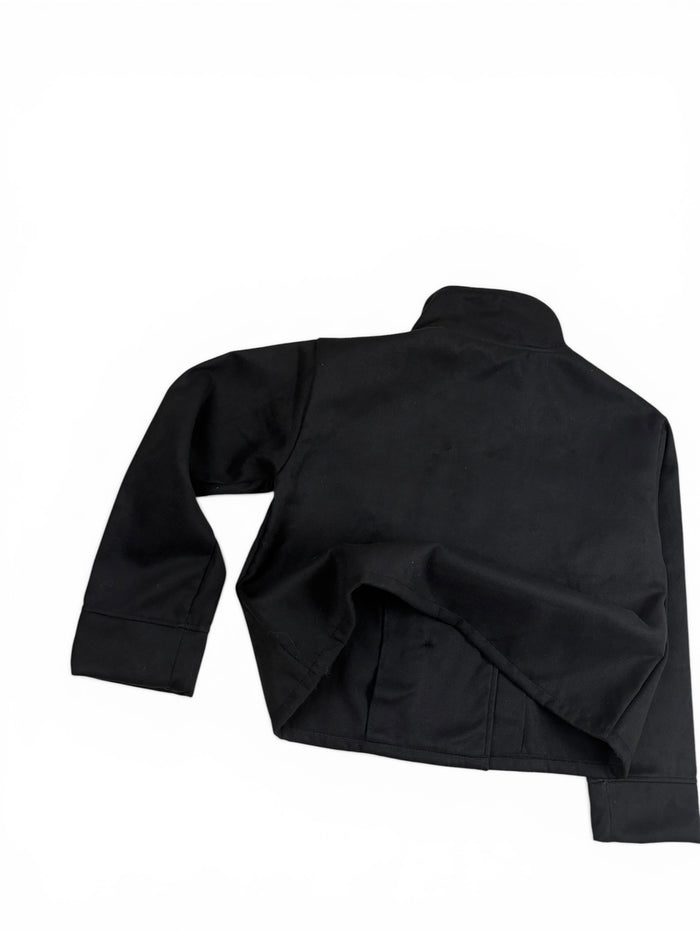 Button Mock Neck Cropped Top