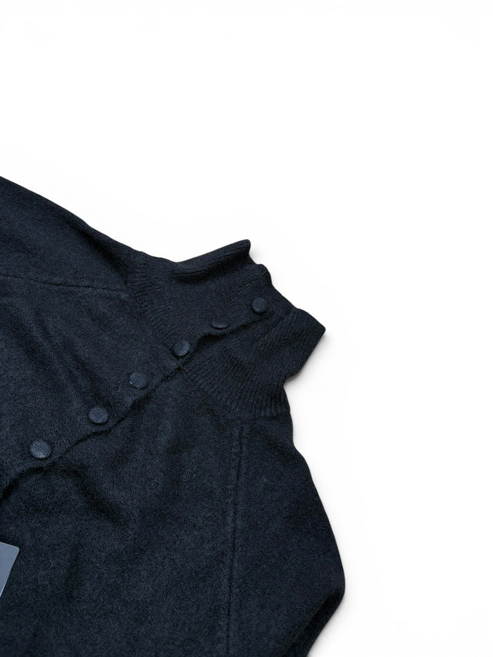 Button Up High Neck Knit Cardigan