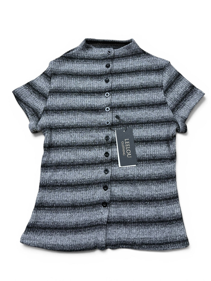 Button Up Ribbed Top