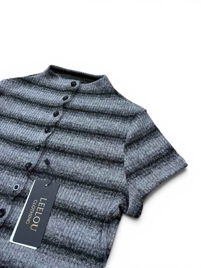 Button Up Ribbed Top