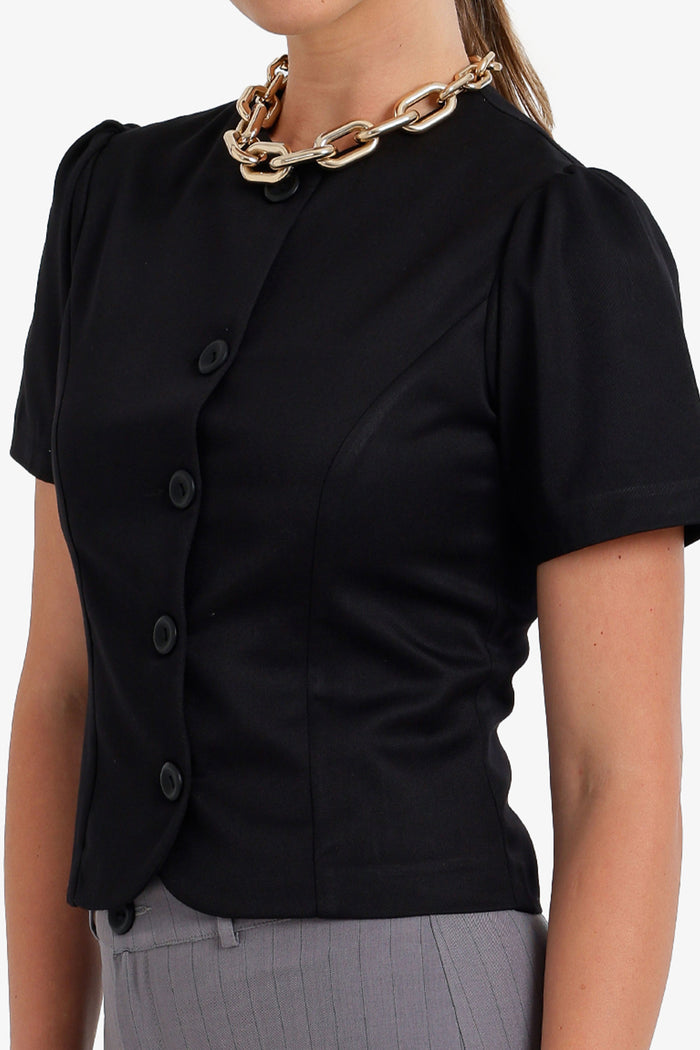 Button-Up Tailored Top