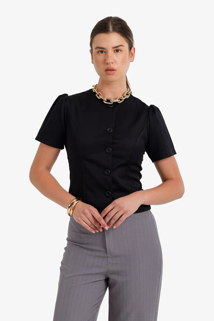 Button-Up Tailored Top