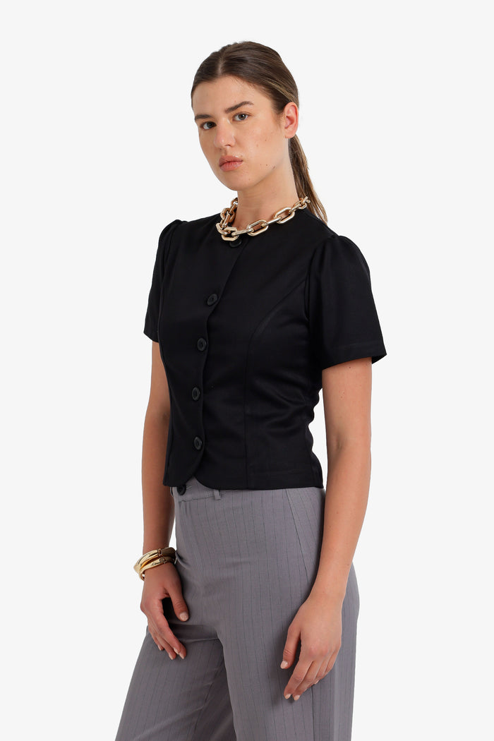 Button-Up Tailored Top