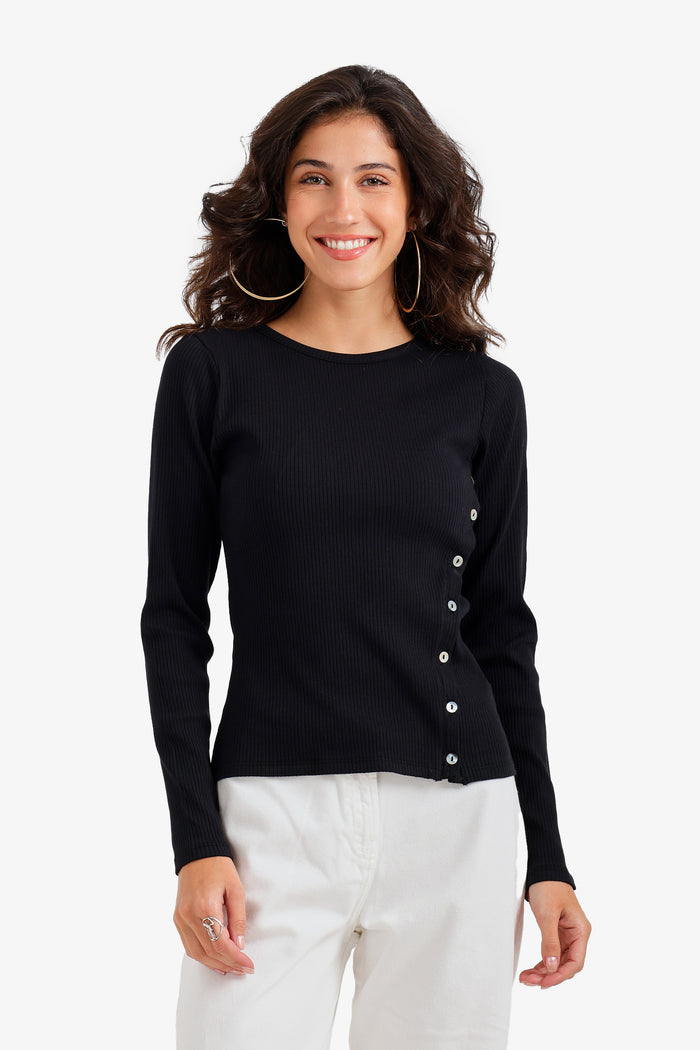 Buttoned Long Sleeves Top